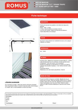 Nez de marches antidérapants en aluminium | Grand Trafic G.T. Bord Sifflet