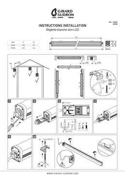 Réglette étanche SLIM LED IP65 IK08 1 448 x 63 x 75 mm 50 W 4 000 K | 168987