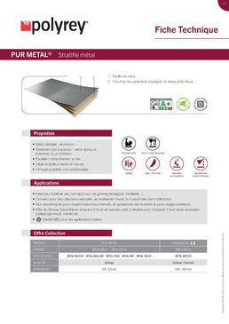 Feuille de stratifié métal | Pur Metal