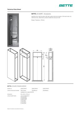 Miroir sur pied structure en acier | BetteLux Shape Réf. Q050 FH812