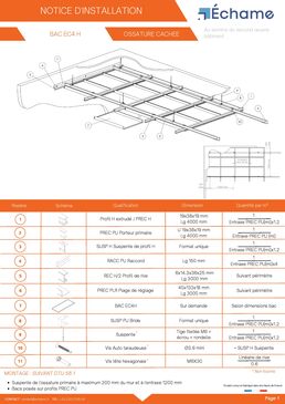Bacs autoportants à bords droits sur ossature cachée | EC4 H