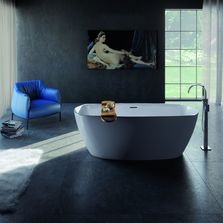 Baignoire îlot en composite résistant marbre et résine | Tephi