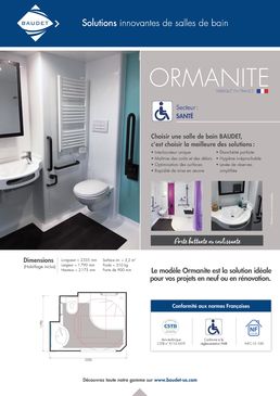 Salle de bain monobloc avec porte battante ou coulissante | ORMANITE | Gamme BAUDET ACCESS'