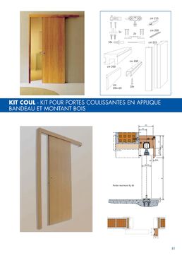 Système Scrigno apparent pour portes coulissantes en applique avec bandeaux et montants en bois | Kit Coul 