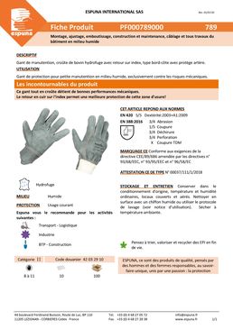 Gant de protection pour petite manutention en milieu humide | 00789 00