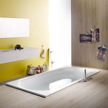 Baignoire rectangulaire à trop-plein aux pieds en acier titane vitrifié | BetteComodo