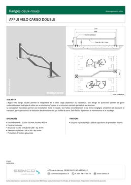 Range deux-roues | Appui Vélo Cargo Double en acier galvanisé
