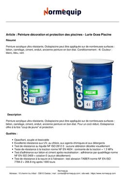Peinture décoration et protection des piscines - Lurie Ocea Piscine