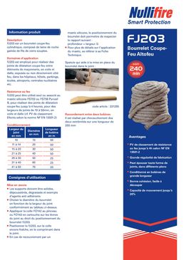 Bourrelet coupe-feu pour joints de dilatation  | FJ203