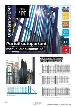 Portail autoportant en acier galvanisé manuel ou automatisé | Portail Autoportant STEM