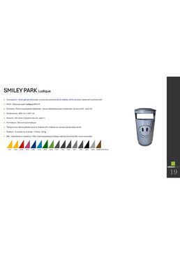 Poubelle urbaine en acier galvanisé pour gestion et collecte de déchets | SMILEY PARK Ludique 