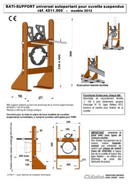 Ossature pour réservoir de chasse | Bâti-support autoportant