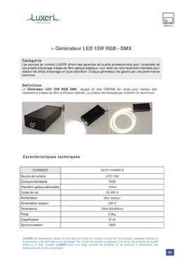 Générateur led 15W RGB DMX pour fibre diffusante | Luxeri