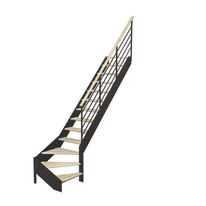 Escalier Estelle quart-tournant bas rampe Fera main bois | LAPEYRE SERVICES