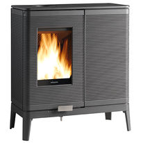 Poêle hybride 6,5 kW à bûches ou granulés de bois à post combustion intégrée | Akimix 6190-44