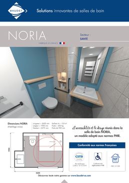 Salle de bain préfabriquée accessible et design | NORIA | Gamme BAUDET ACCESS