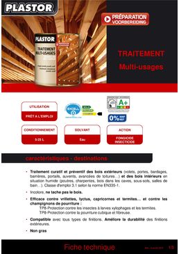 Traitement multi-usages curatif et préventif des bois extérieurs | PLASTOR	