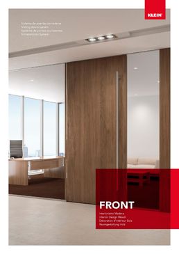 Système pour cloison vitrée fixe avec porte coulissante en bois | FRONT
