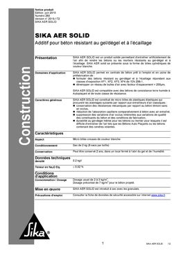 Additif pour béton améliorant la résistance au cycle gel/dégel | AER Solid