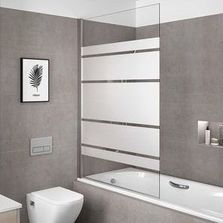 Pare baignoire pivotant verre trempé transparent ou sérigraphié profilé silver | HEAVEN-BATH-1