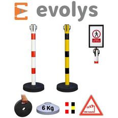 Poteau de signalisation à chaîne en PVC | EVOLYS Réf PPC1