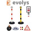 Poteau de signalisation à chaîne en PVC | EVOLYS Réf PPC1
