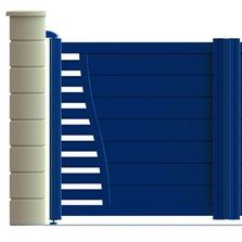 Portail aluminium battant ou coulissant avec décor latéral à barreaudage |  Portail alu design GAÎTE