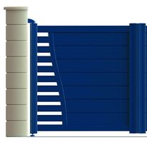 Portail aluminium battant ou coulissant avec décor latéral à barreaudage |  Portail alu design GAÎTE