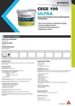 Colle polyvalente pour revêtements techniques | CEGE 100 ULTRA