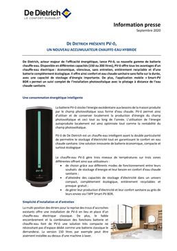 Accumulateur chauffe-eau hybride solaire à batterie écologique | PV-ô