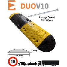 Ralentisseur Modulable 50cm Noir et 50cm Jaune Haut 7cm | DUO-V10 Réf. : RAL7NJ