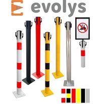 Poteau de balisage métal à fixer pour intérieur et extérieur EVOLYS | Réf PM11