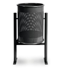 Poubelle extérieur ronde Barcelona - Acier gris ral 7011