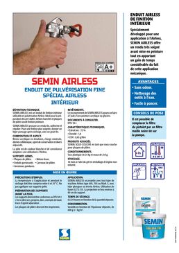 Enduit de projection fin special Airless| SEMIN AIRLESS FIN