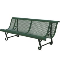 Banc public Mexico 2 pieds en tôle perforée - Trous carrés