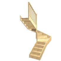 Escalier Faubourg double quart tournant intermédiaire rampe Moulure | LAPEYRE SERVICES