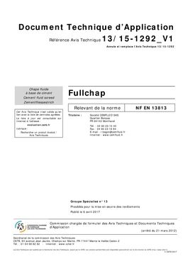 Chape autonivelante prête à l'emploi à base de liant ciment | Fullchap/ Fullchap C