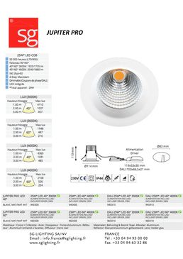 Spot LED encastrable à éclairage puissant 25W et faisceau jusqu'à 60° | JUPITER PRO