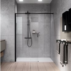 Paroi de douche fixe à l'Italienne pour installation en niche | KUADRAHN