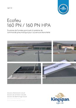Exutoires de fumées simple vantail pour toitures étanchées | Ecofeu 160/ 160 HPA