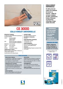 Colle-enduit universelle en poudre pour travaux intérieurs | CE 3000