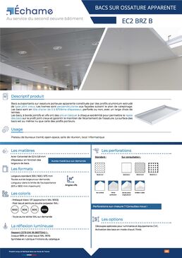 Bacs autoportants sur ossature porteuse apparente | EC2 BRZ B