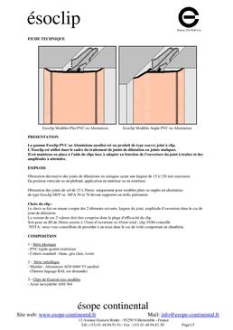Couvre-joints coupe-feu de dilatation rigide pour intérieur ou extérieur | Esoclip couvre-joints