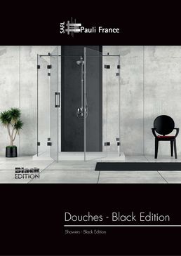 Charnière de douche noir | FLAMEA + Black Edition