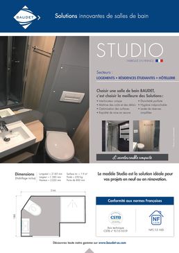 Salle de bain préfabriquée compacte | STUDIO | Gamme BAUDET INTIAL