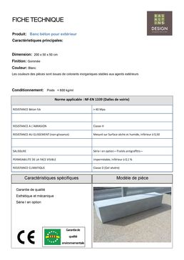 Banc béton pour extérieur | BASALTINE