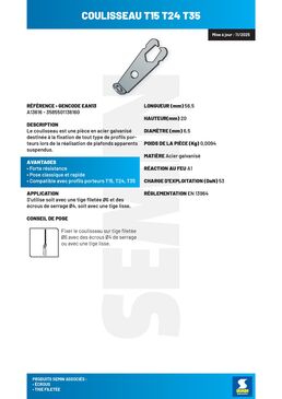 Coulisseau T15 T24 T35 | A13616 