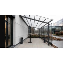 Abri fumeurs aluminium sur-mesure | Ovalux – Structure extérieure certifiée CE / EN 1090