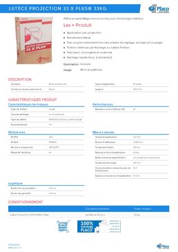 Plâtre fin projeté allégé | Lutèce Projection 33 X Plus