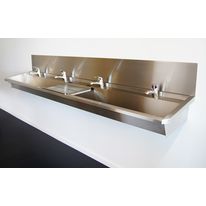 Lavabo collectif mural en acier inoxydable | INTER-5